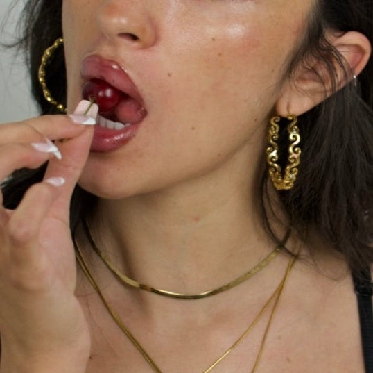 Vanilla Swirl Hoop Earrings